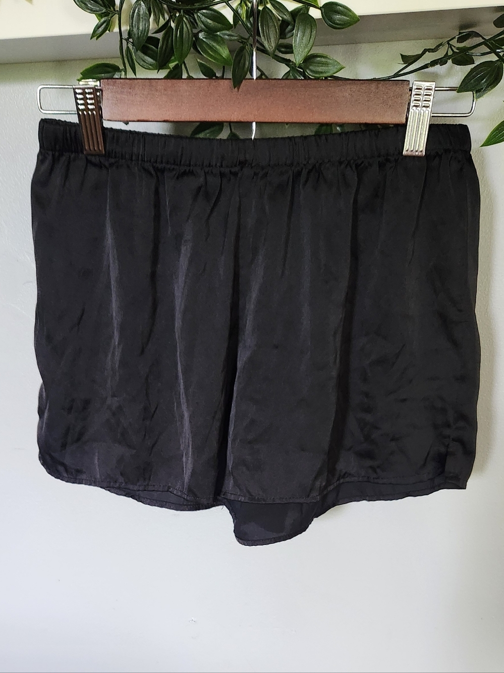 Silky Black Lounge Shorts